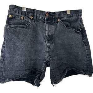Lager 157 Black Diba Raw Hem Denim Shorts Medium M